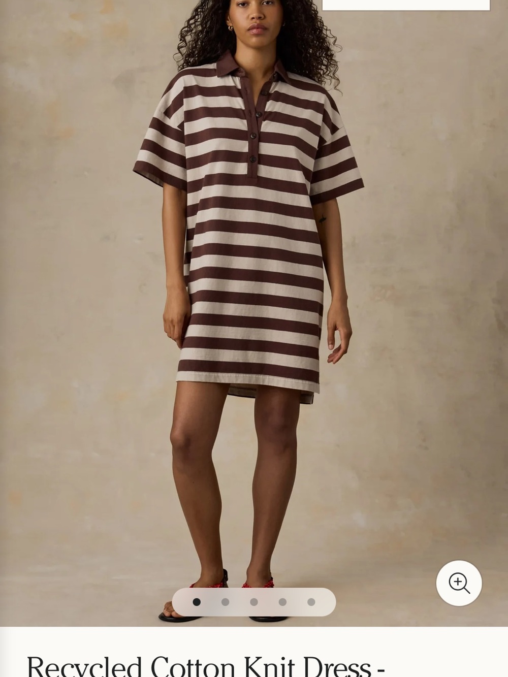 Faherty | Recycled Cotton Knit Dress | Espresso Stripe | smoke and pet-free home